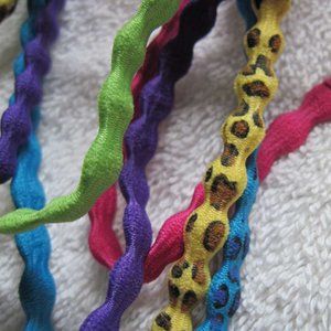 5 Goody Girls Merry Go Round Leopard Colors Wavy Elastic Head Band Hair Headwrap
